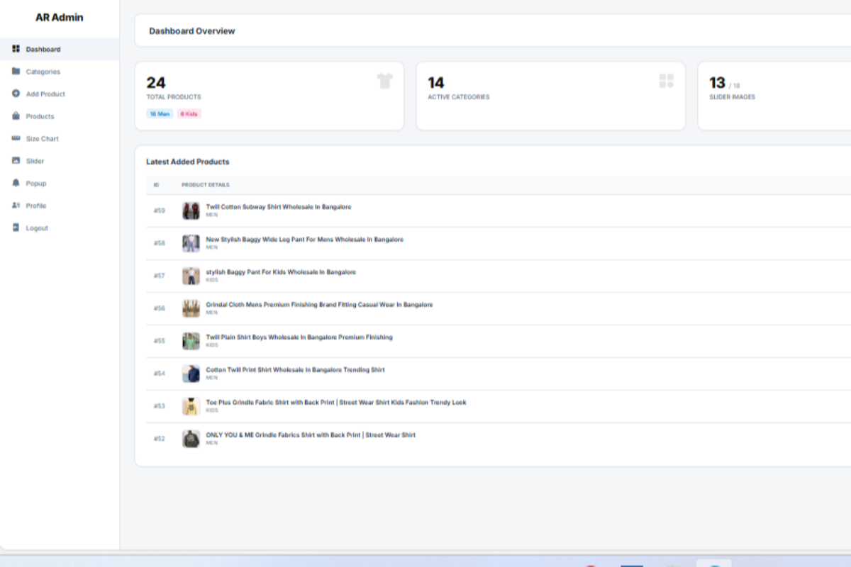 Ecommerce Admin Portal